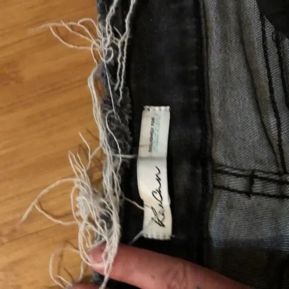 Kancan for Maurice’s raw waist hem distressed estillo grey black size 29 skinny - Picture 5 of 7